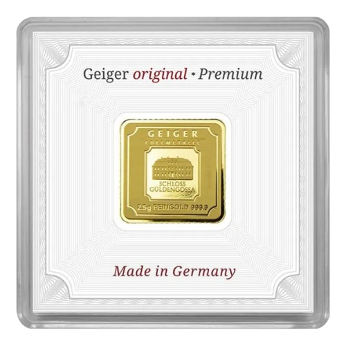 2.5 Gram Geiger Edelmetalle Gold Bar – .9999 Fine Gold