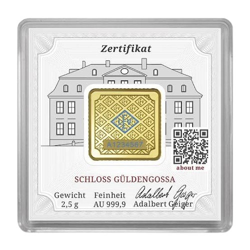 2.5 Gram Geiger Edelmetalle Gold Bar – .9999 Fine Gold