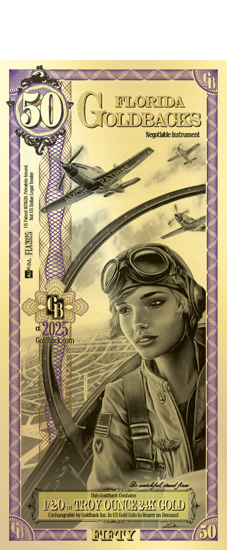 50 Florida Goldback – 1/20 Troy Ounce of 24K Gold (Alpha Series)