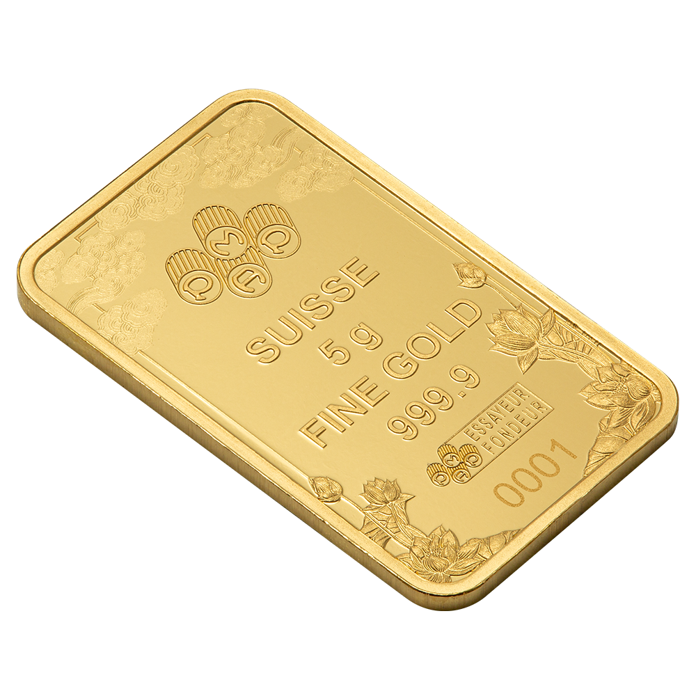 PAMP Suisse Good Luck Yellow Dragon 5 Gram Gold Bar