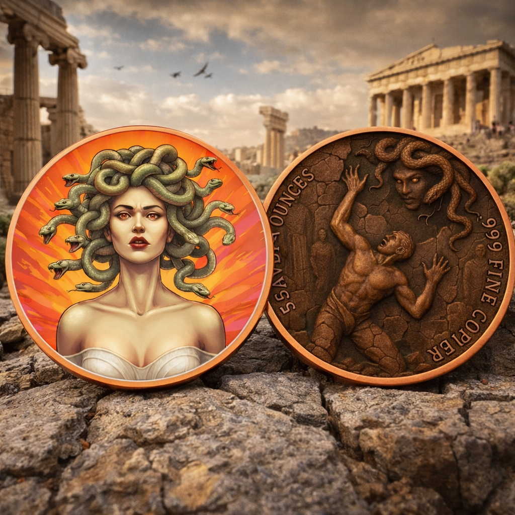Medusa 5oz Copper Round