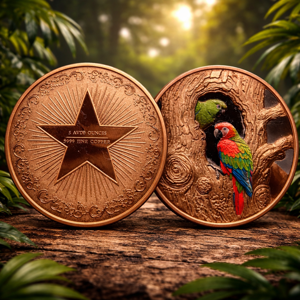 Tropical Parrots 5oz Copper