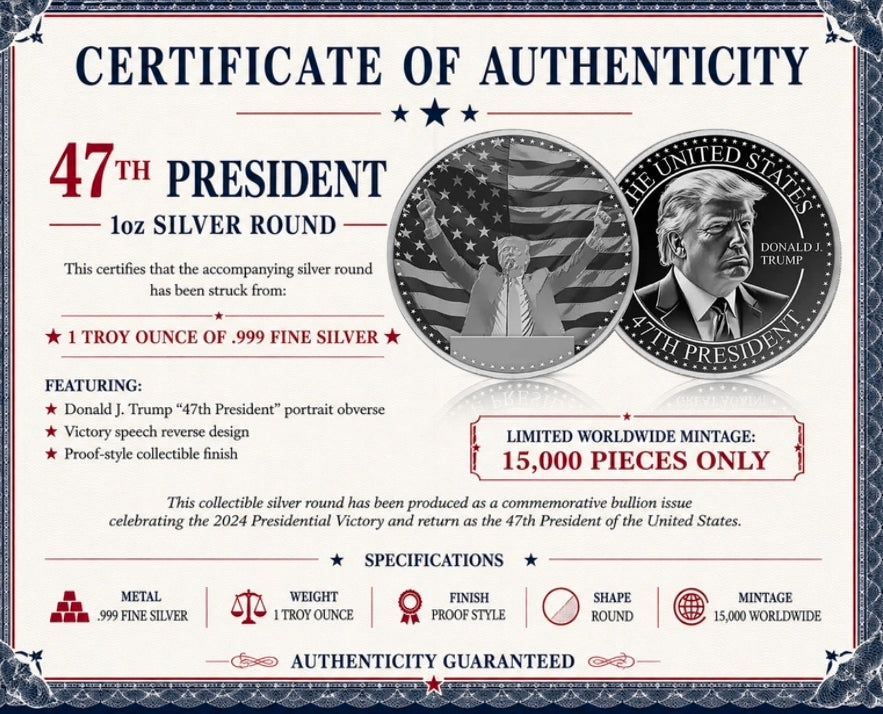 47th President Trump 1oz Proof Round