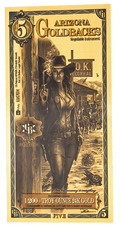 5 Arizona Goldback 1/200th Troy oz 24K Gold
