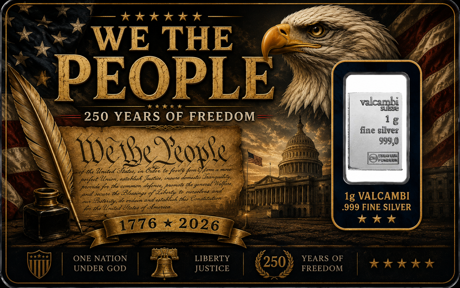 We The People – 1g Valcambi Silver Card