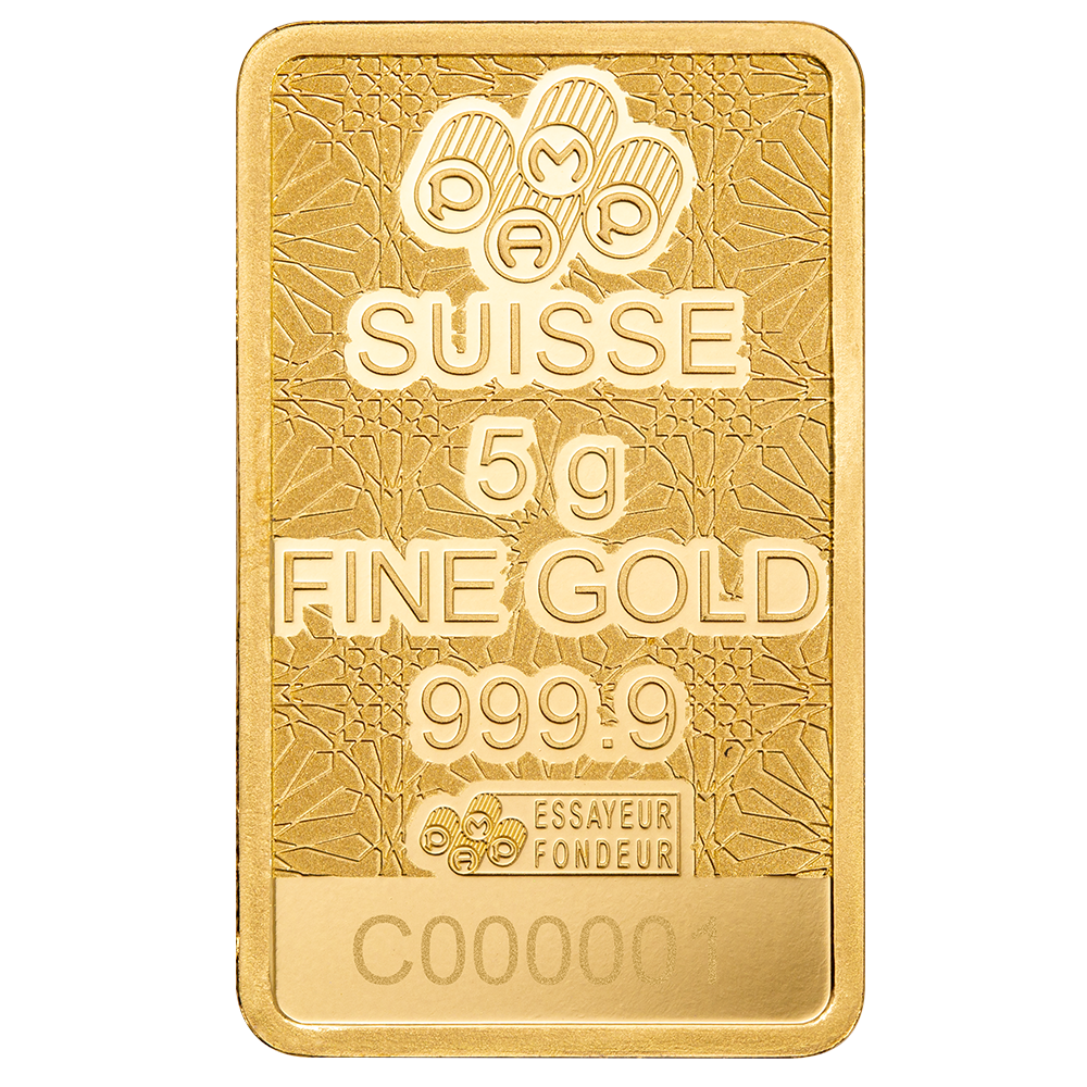 5g PAMP Arabian Falcon Gold Bar with Pendant Frame – .9999 Fine Gold