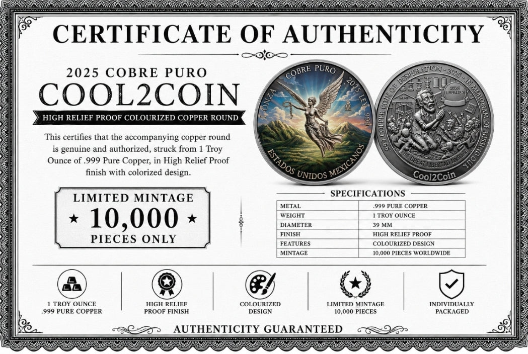 1oz Colourized Libertad Copper -  Limited Mintage Release