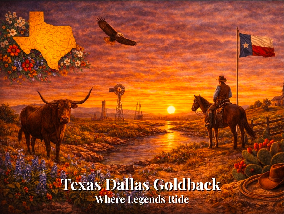 Texas Dallas Goldback Display - Dark Edition