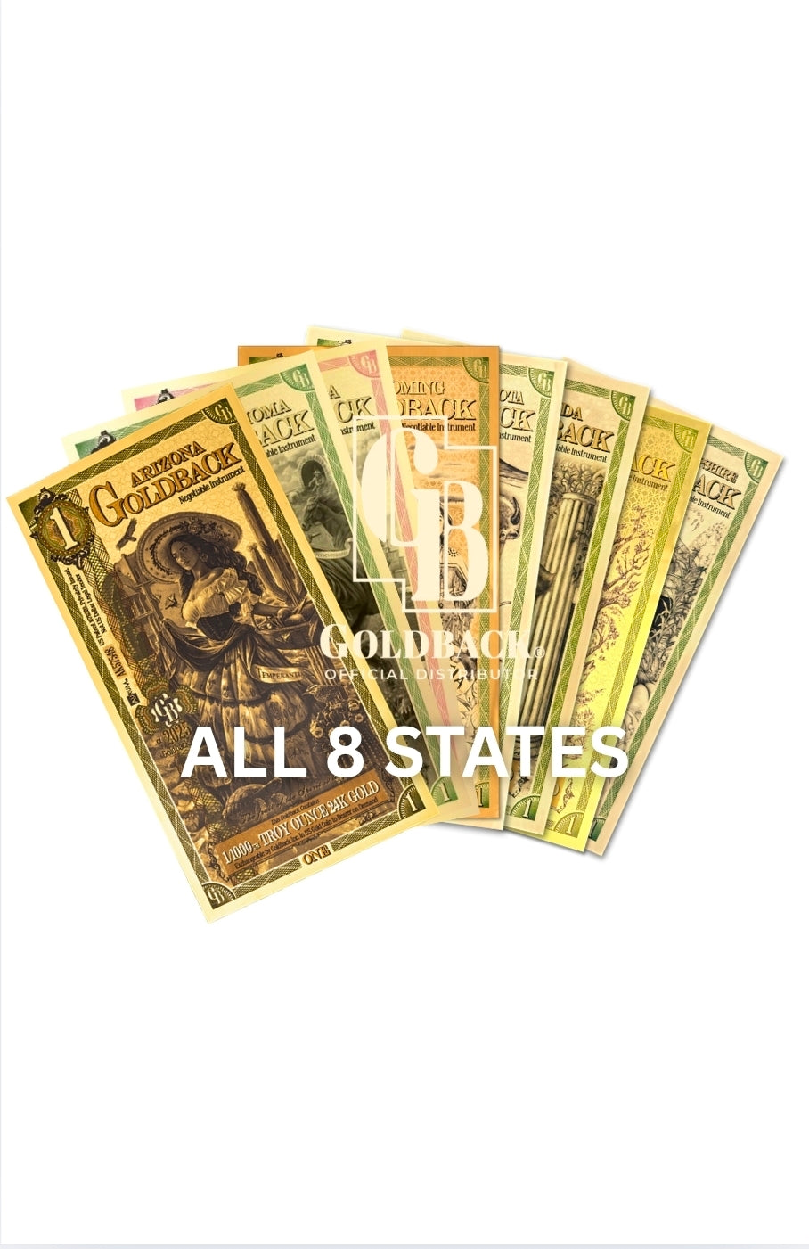 All 8 States - 1 Goldbacks – Speed Sale Bullion