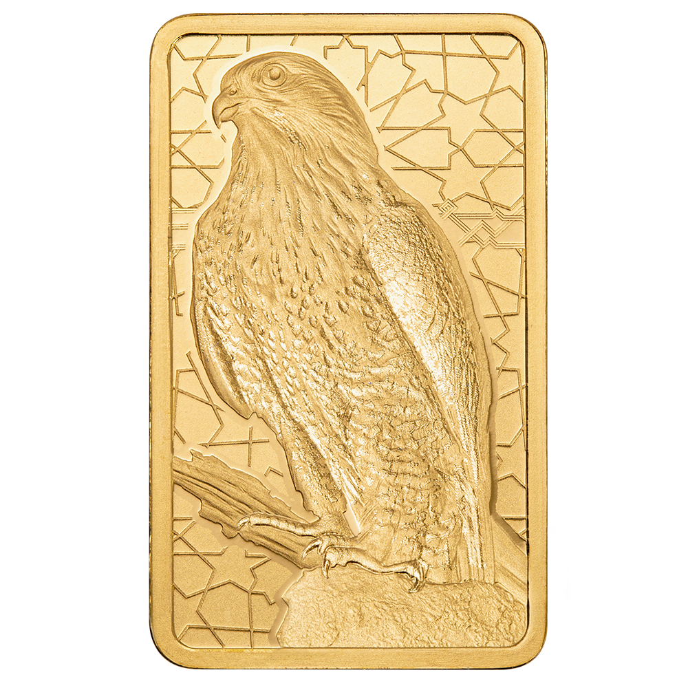 5g PAMP Arabian Falcon Gold Bar with Pendant Frame – .9999 Fine Gold