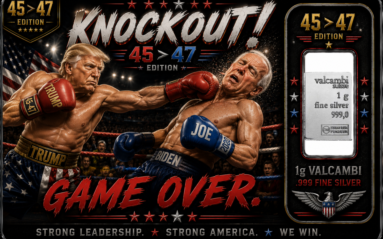 Knockout! – 45 ➜ 47 Edition – 1g Valcambi Silver Card