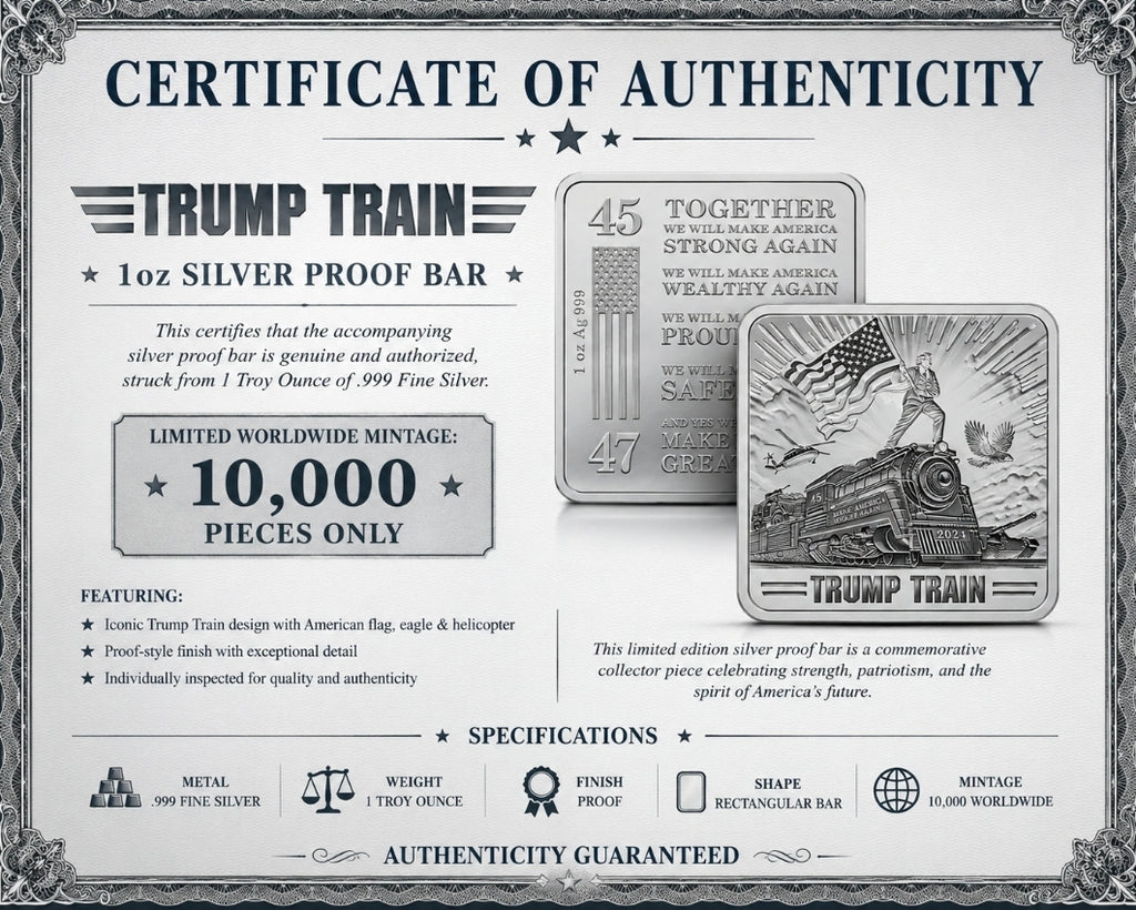 Trump Train 1oz Silver Proof Bar