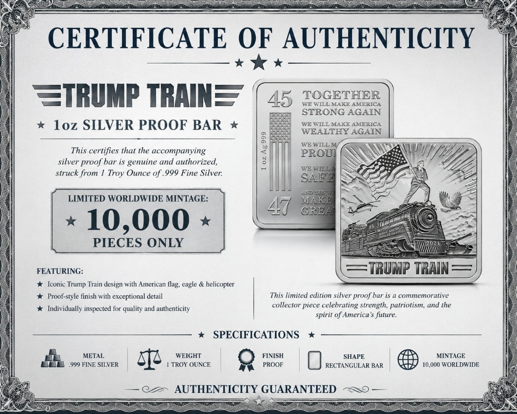 Trump Train 1oz Silver Proof Bar