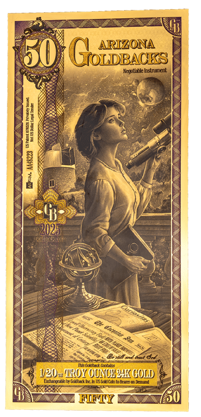 50 Arizona Goldback 1/20 troy oz 24K Gold
